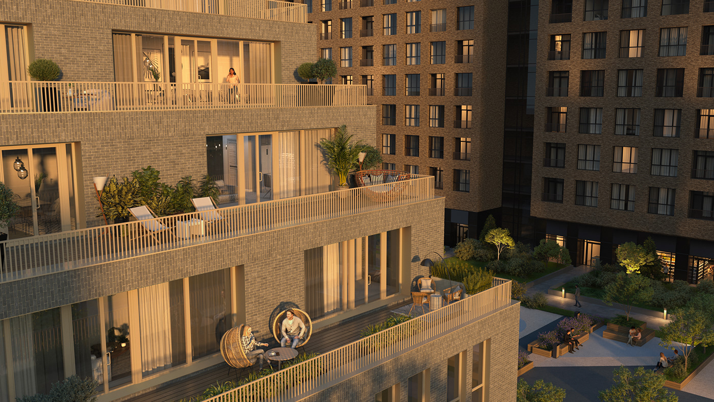 3D 3ds max architecture archviz exterior CGI corona Render visualization city