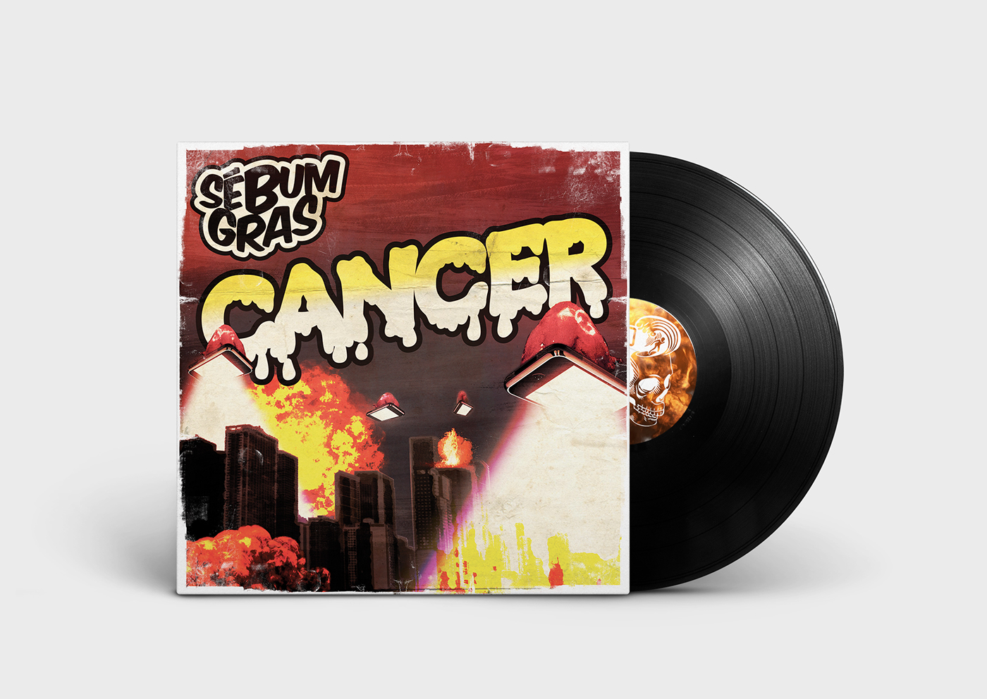 Sébum gras ep logo Musique cancer design vinyl Montreal