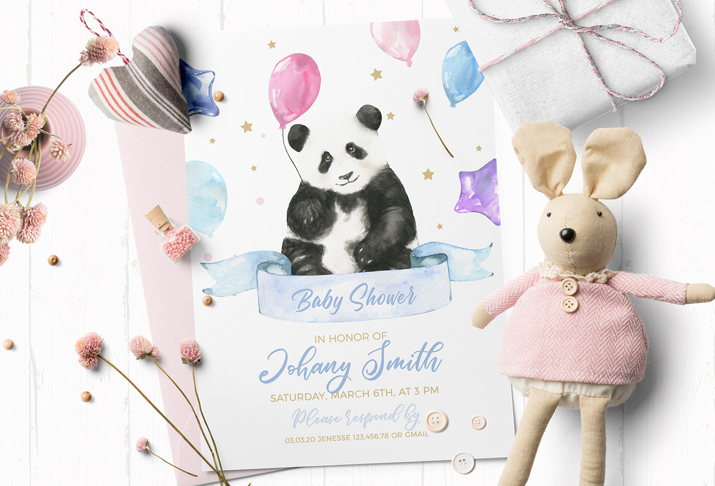 Baby Shower chinese clipart greeting card ILLUSTRATION  nursery Panda  wall art watercolor