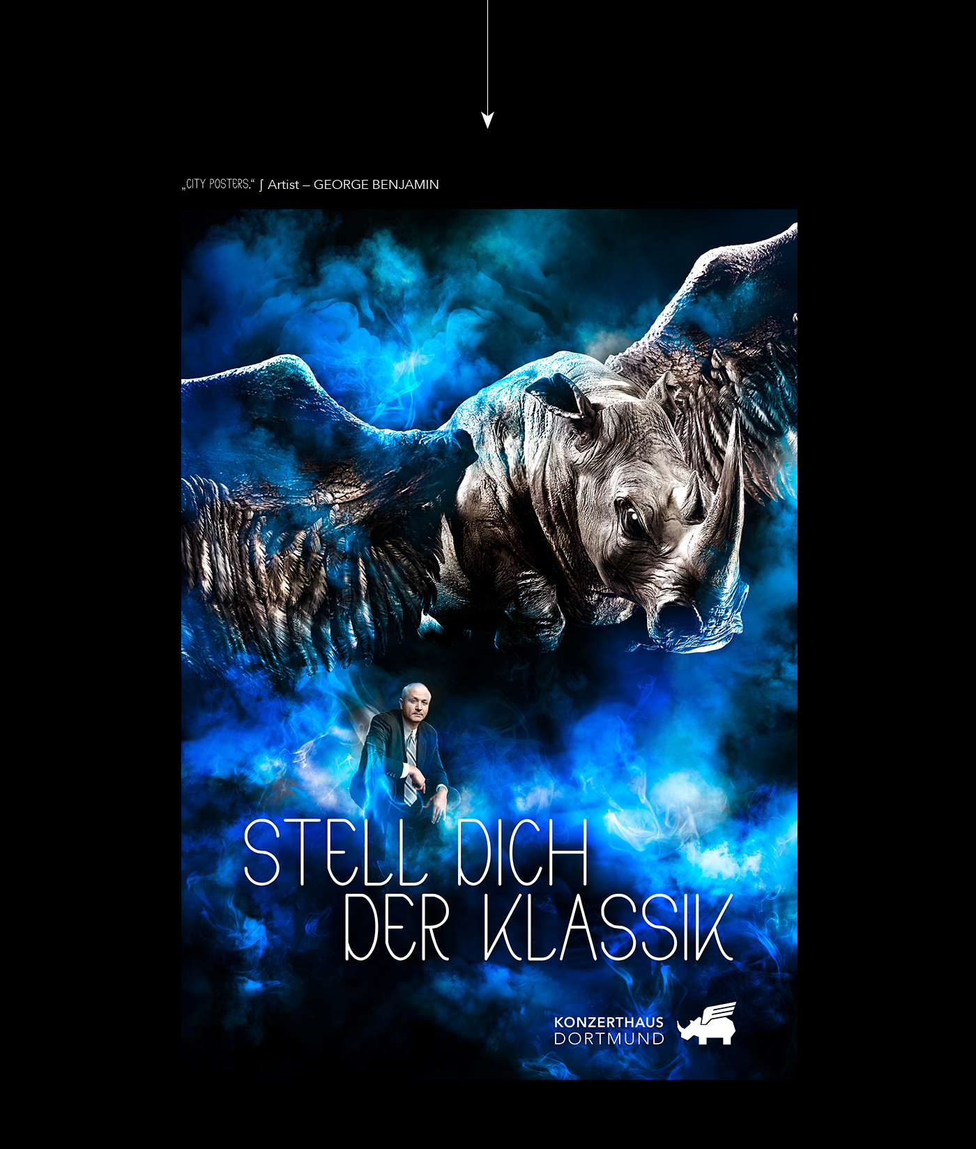 Konzerthaus Dortmund Jung von Matt xymena duzy animal composing smoke campaign orchestra event book cover 3d effect Rhinoceros Rhino nashorn CGI
