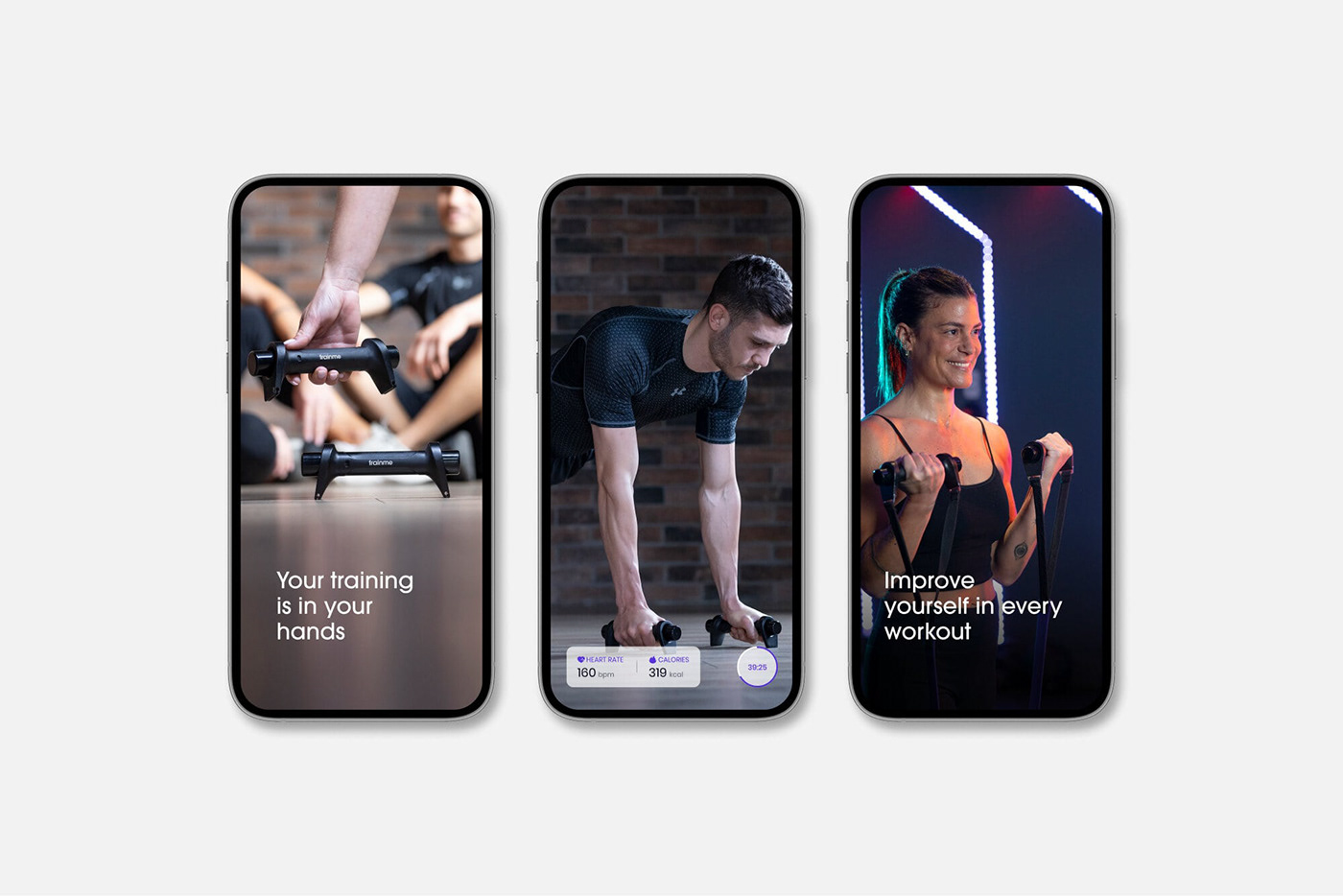 gym fitness app fitness logo tech portable workout training Logo Design brand identity vibrant colors