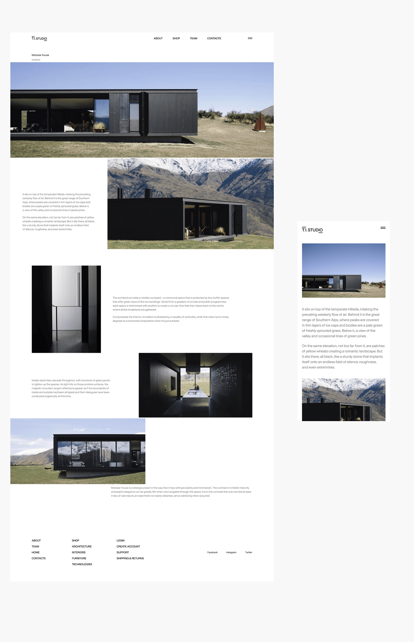 architecture furniture Interior Minimalism mobile UI ux Webdesign concept