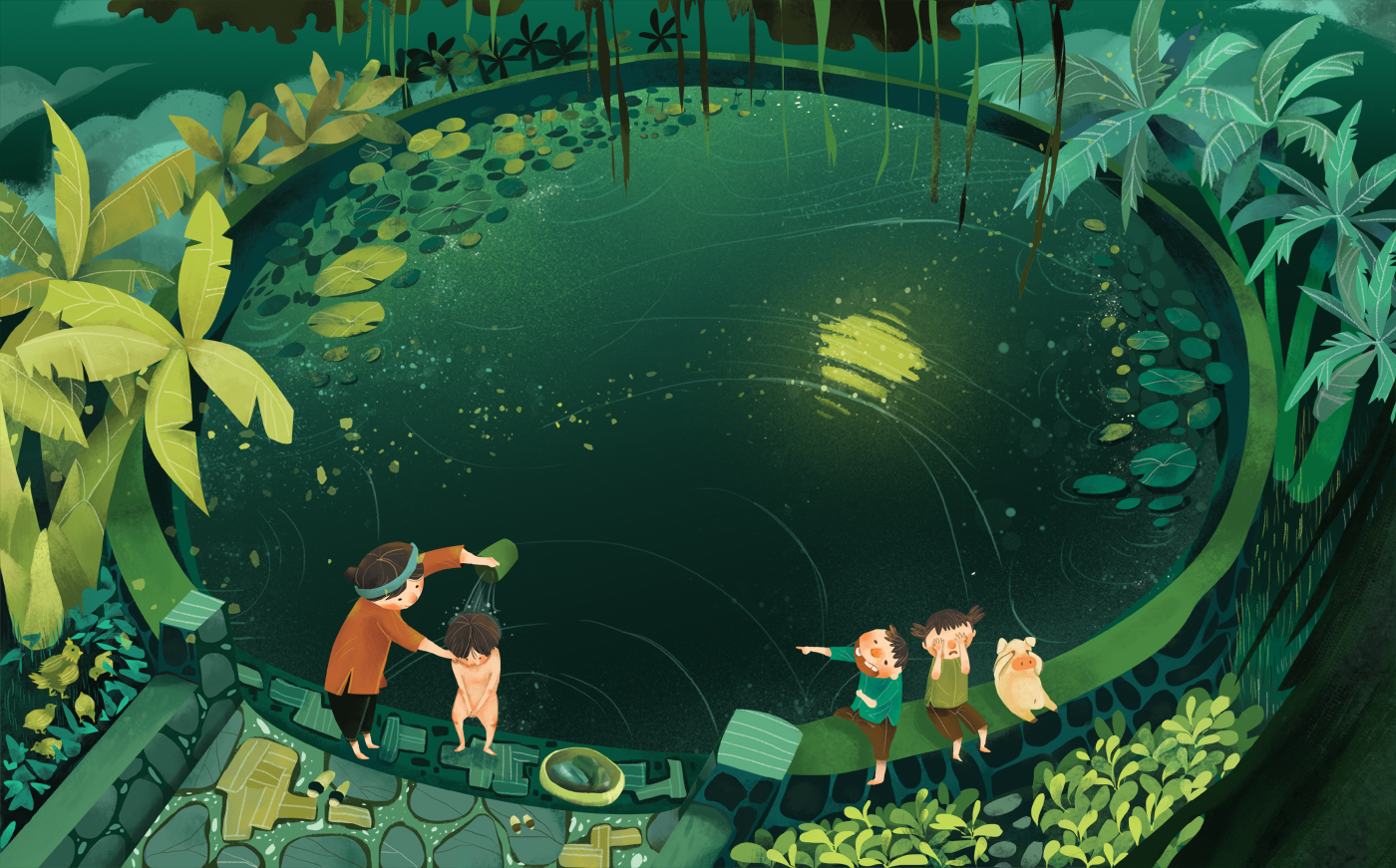 Picture book vietnam childhood poem vuon illustration Digital Art  AdobeSketch adobedraw inspire children book