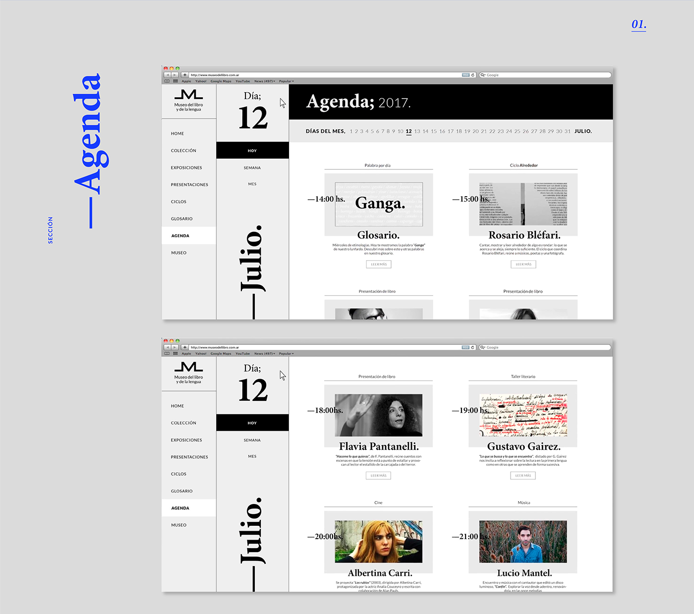 Web museo digital editorial UI ux Gabriele fadu design