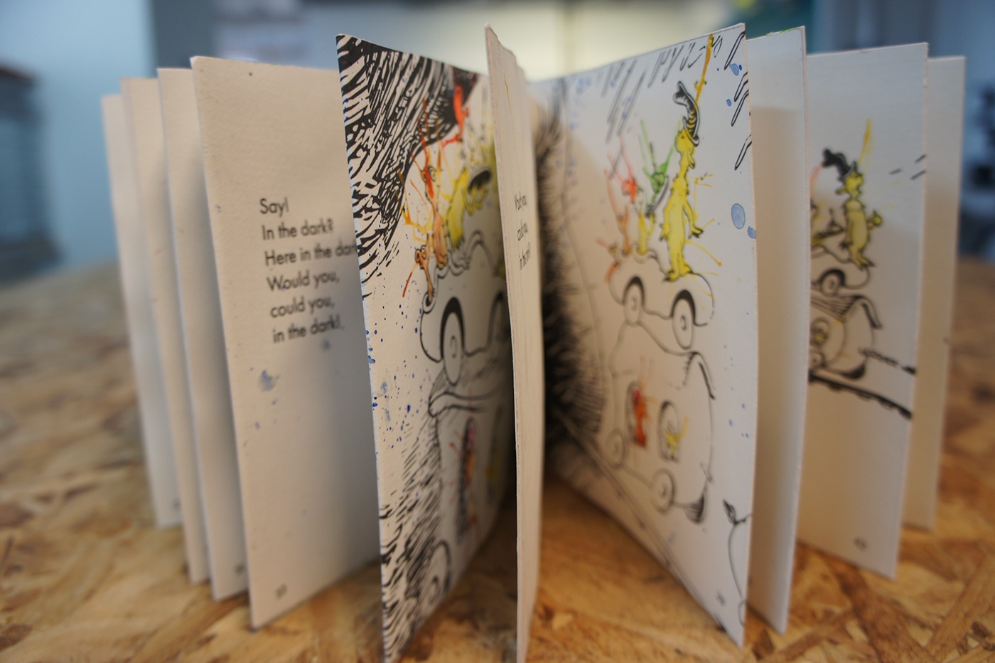 book childrens Dr Seuss watercolour screenprint Book Binding