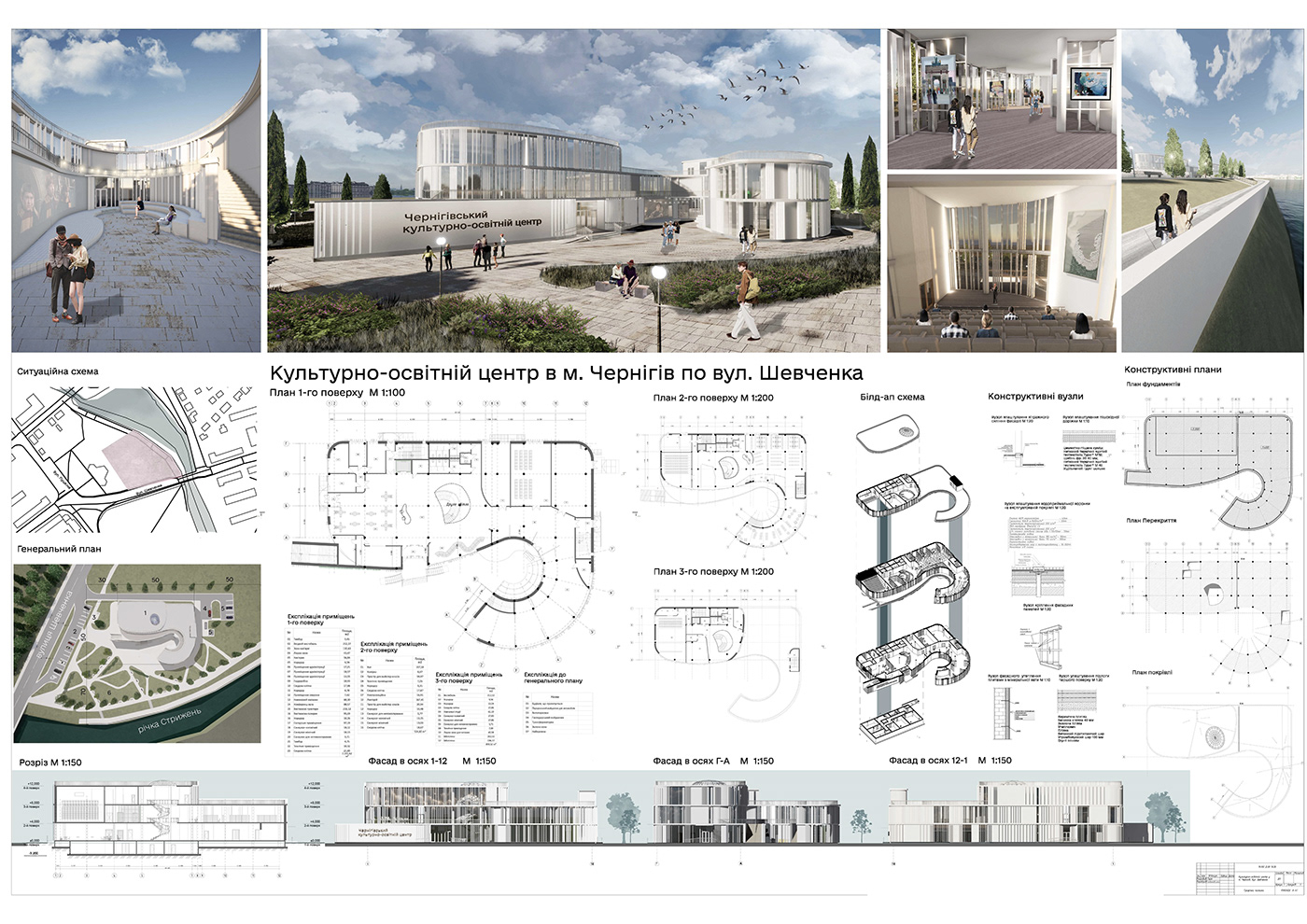 architecture visualization ArchiCAD archviz cultural center graduation project Render twinmotion exterior interior design 