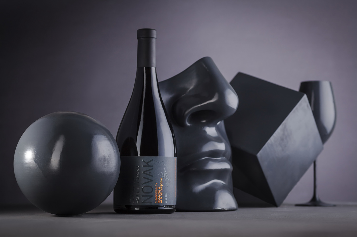 43oz design studio novak winery Moldova Packaging label design wine label premium wine Wine of Moldova gray