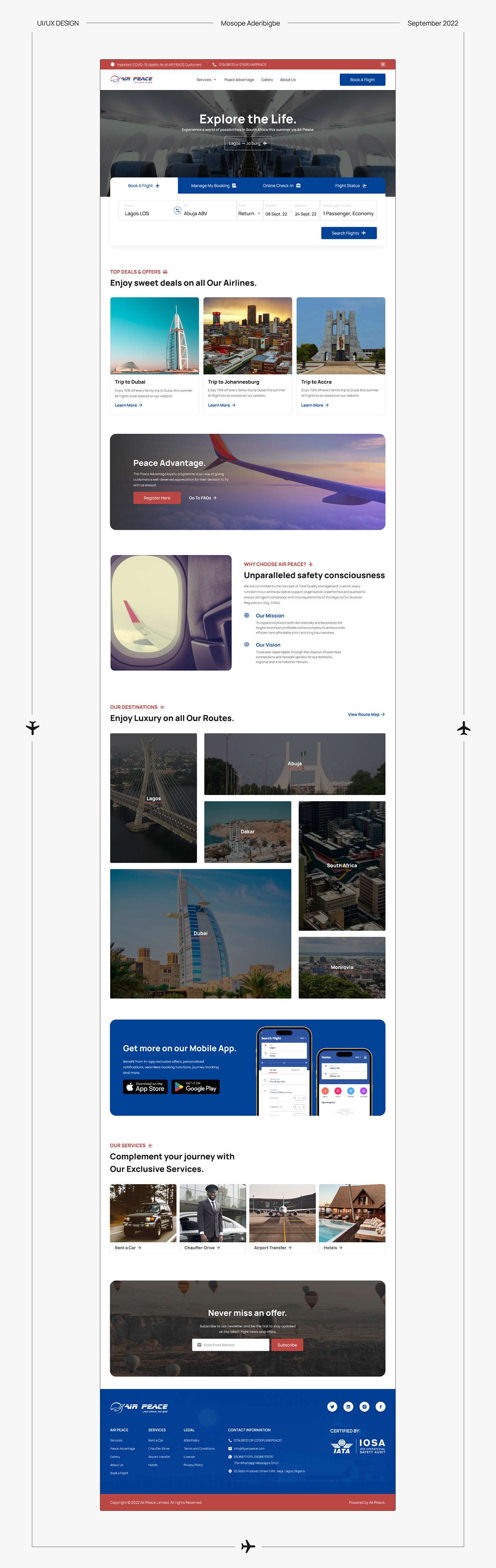 air peace airline Airline website airplane Book Flight landing page redesign Travel UI/UX Web Design 
