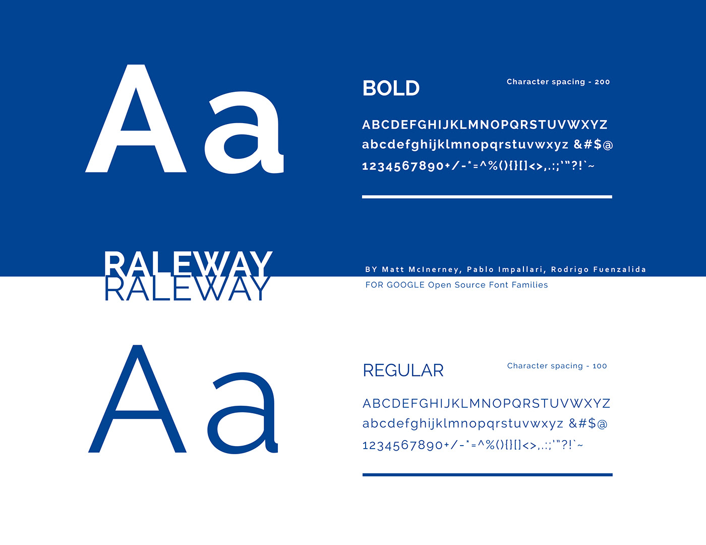 font used for branding, Raleway by google fonts.