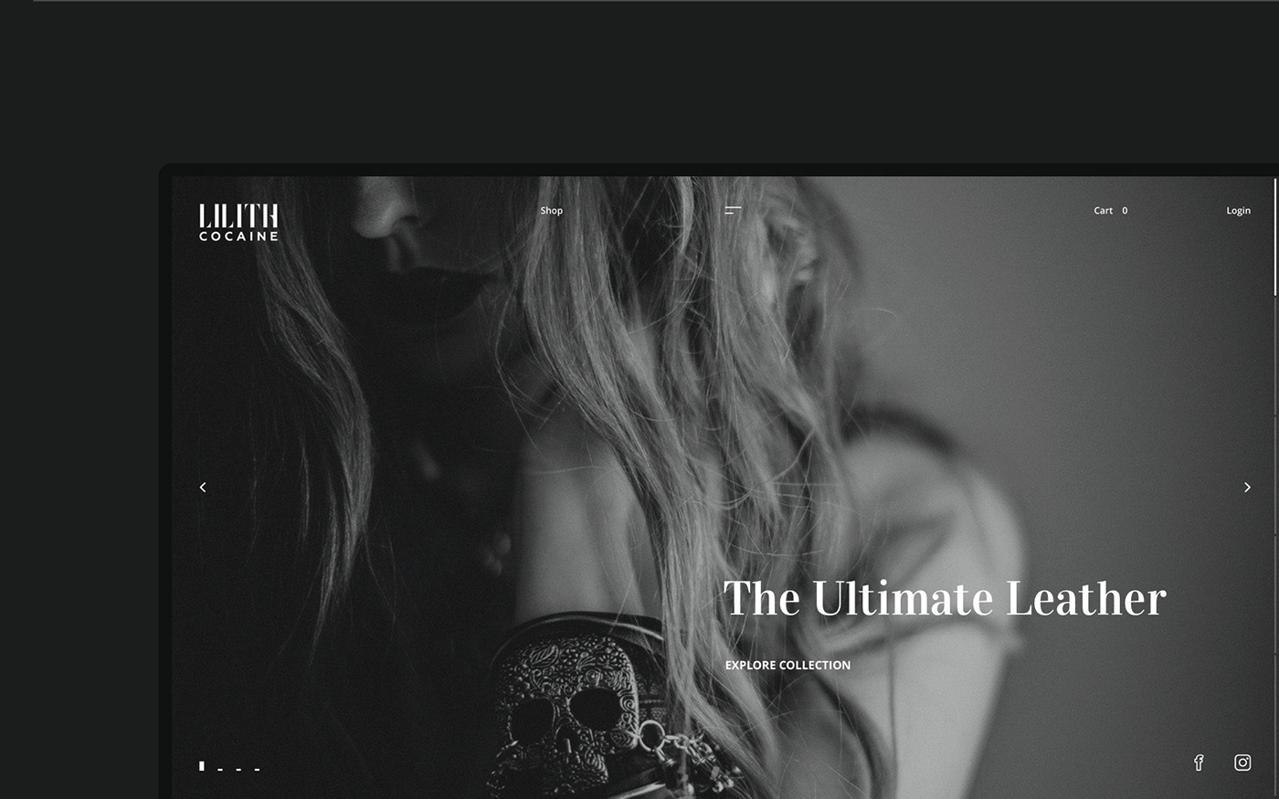 minimalist strong black dark luxury clean Website brand shop Fashion 