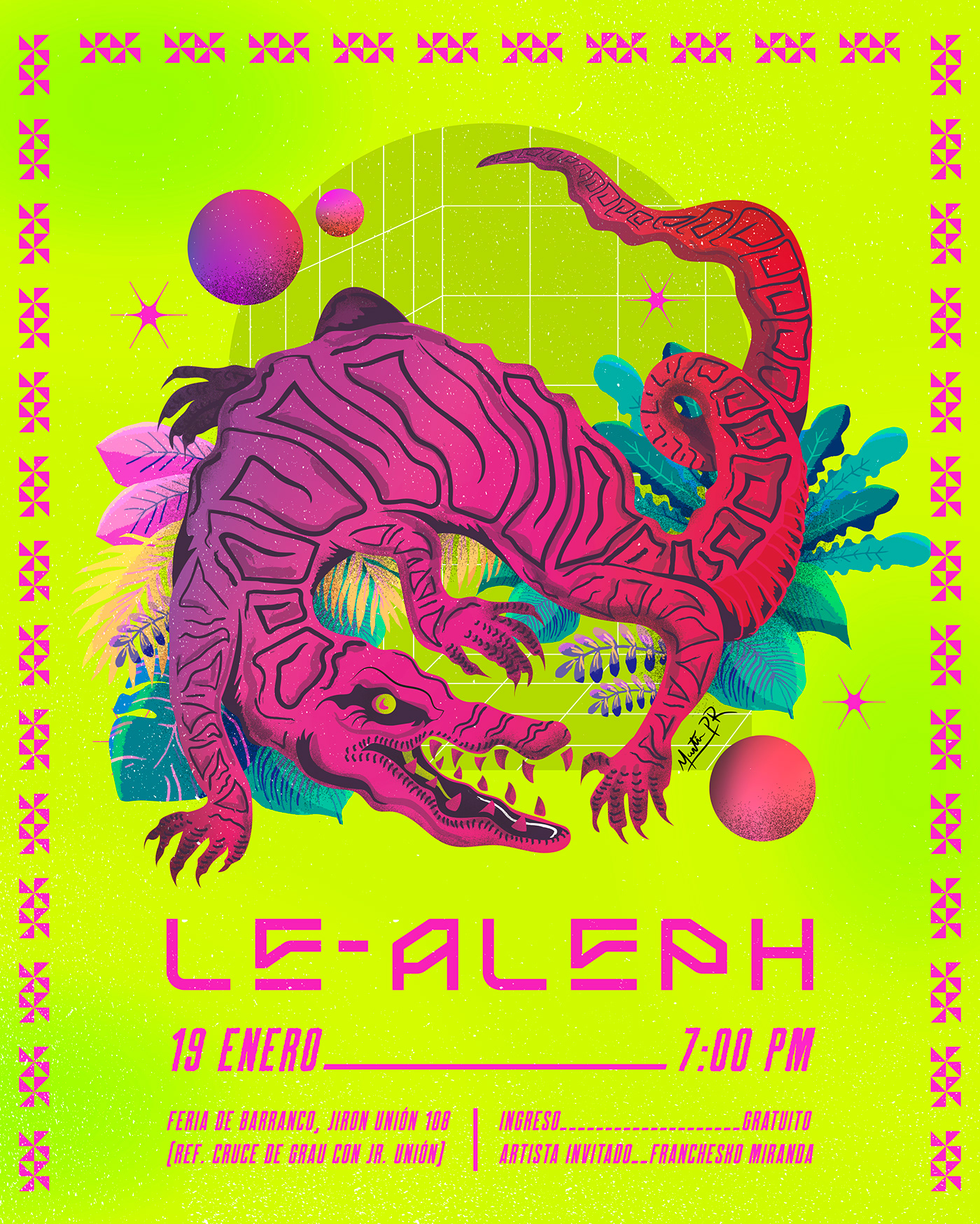 caiman digital illustration psychedelic art electronic music peru graphic design  Digital Art  artwork martinpr Tropical Design