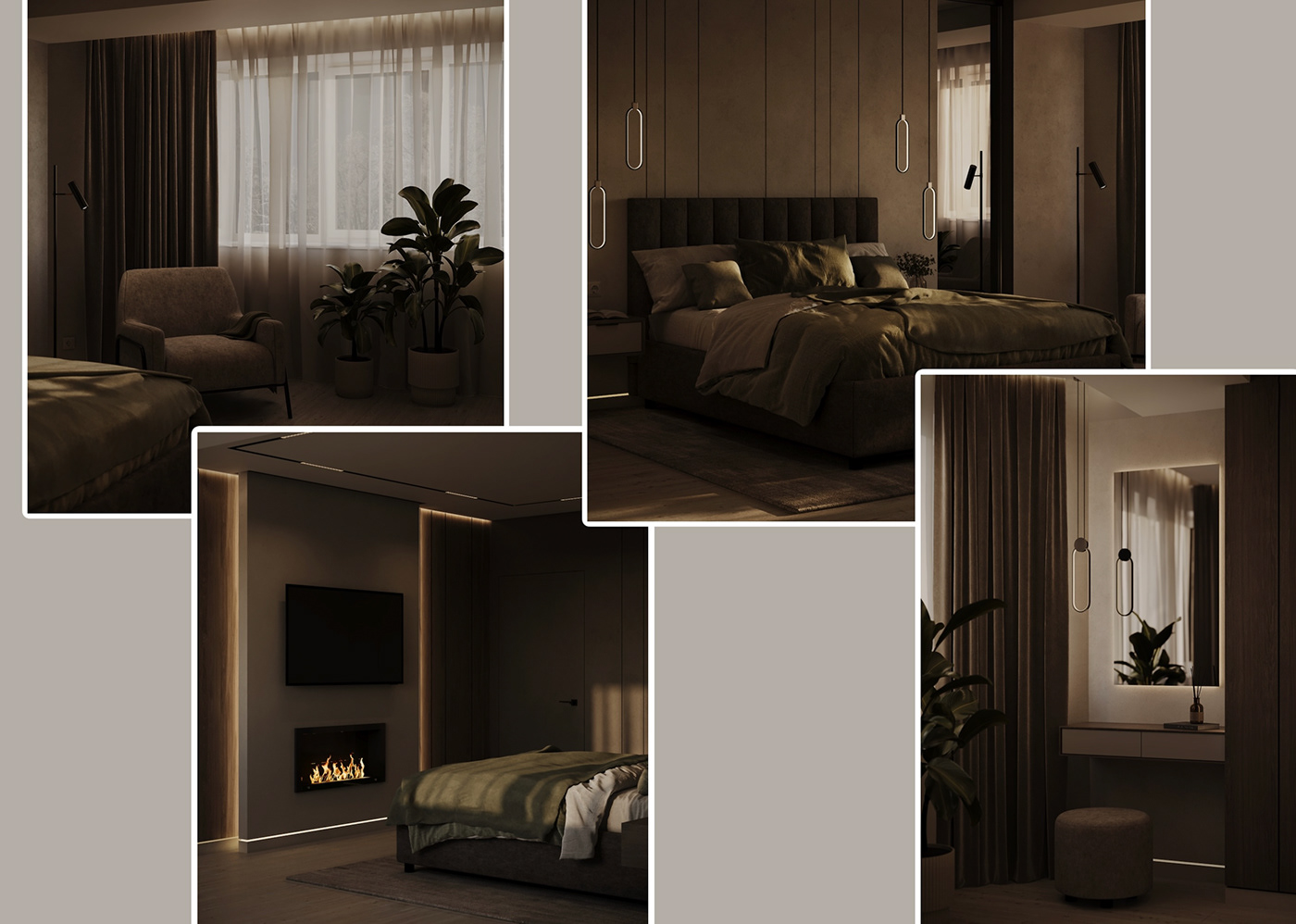 Vizualization interior design  Interior Render corona bedroom design