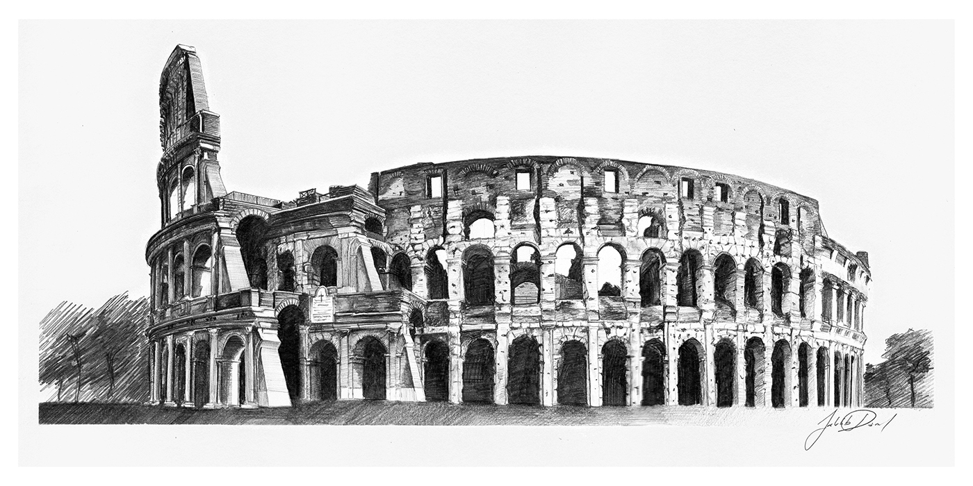 Colosseum, Rome pencil on Behance
