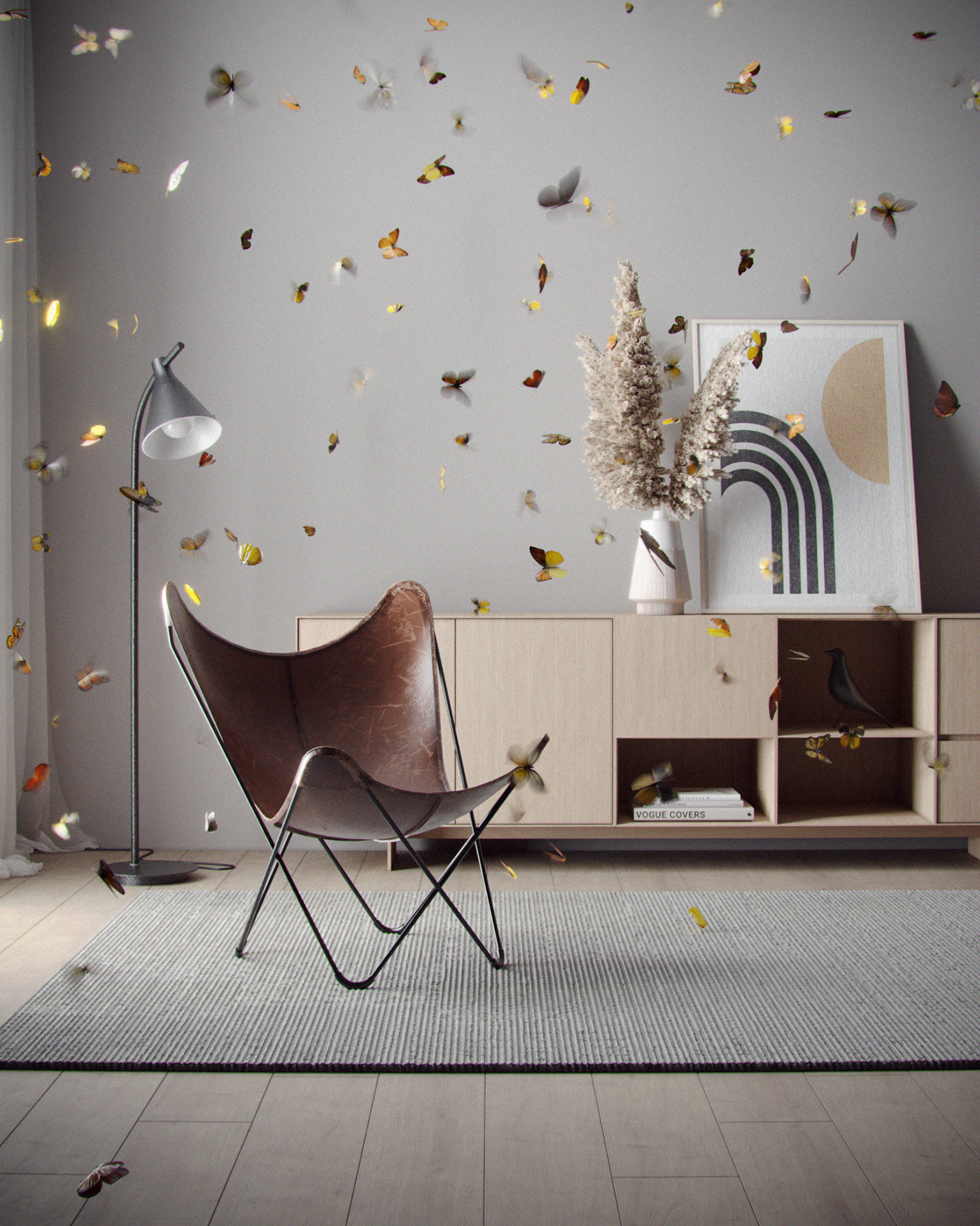 3D architecture archviz bkf chair butterfly CGart CGI design Render visualization