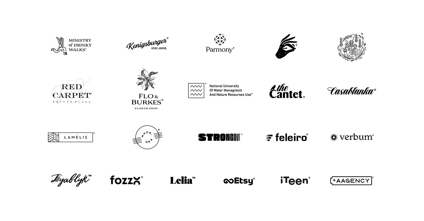 logofolio logos startups Fashion  hand crafted restaurants Video Production