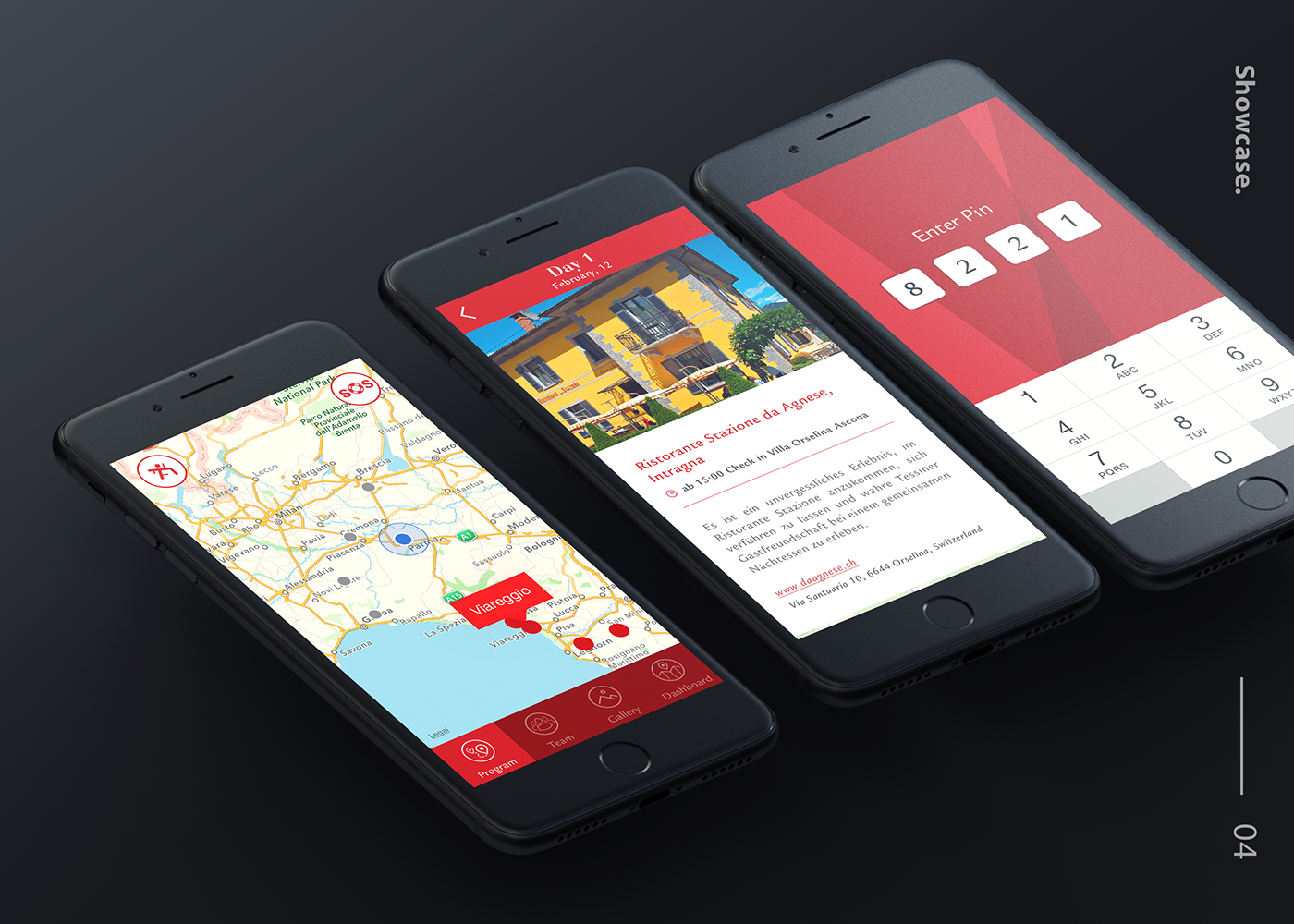 FERRARI red app trip design
