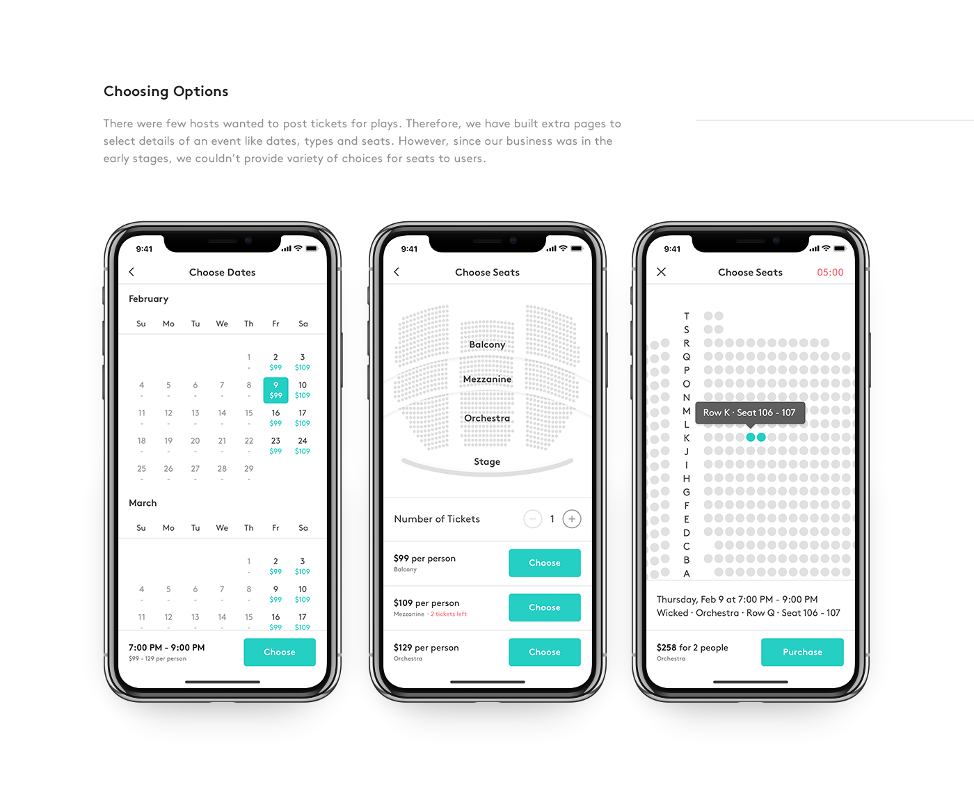 UI ux Interface mobile tickets Events Booking iPhone x hosts ticket