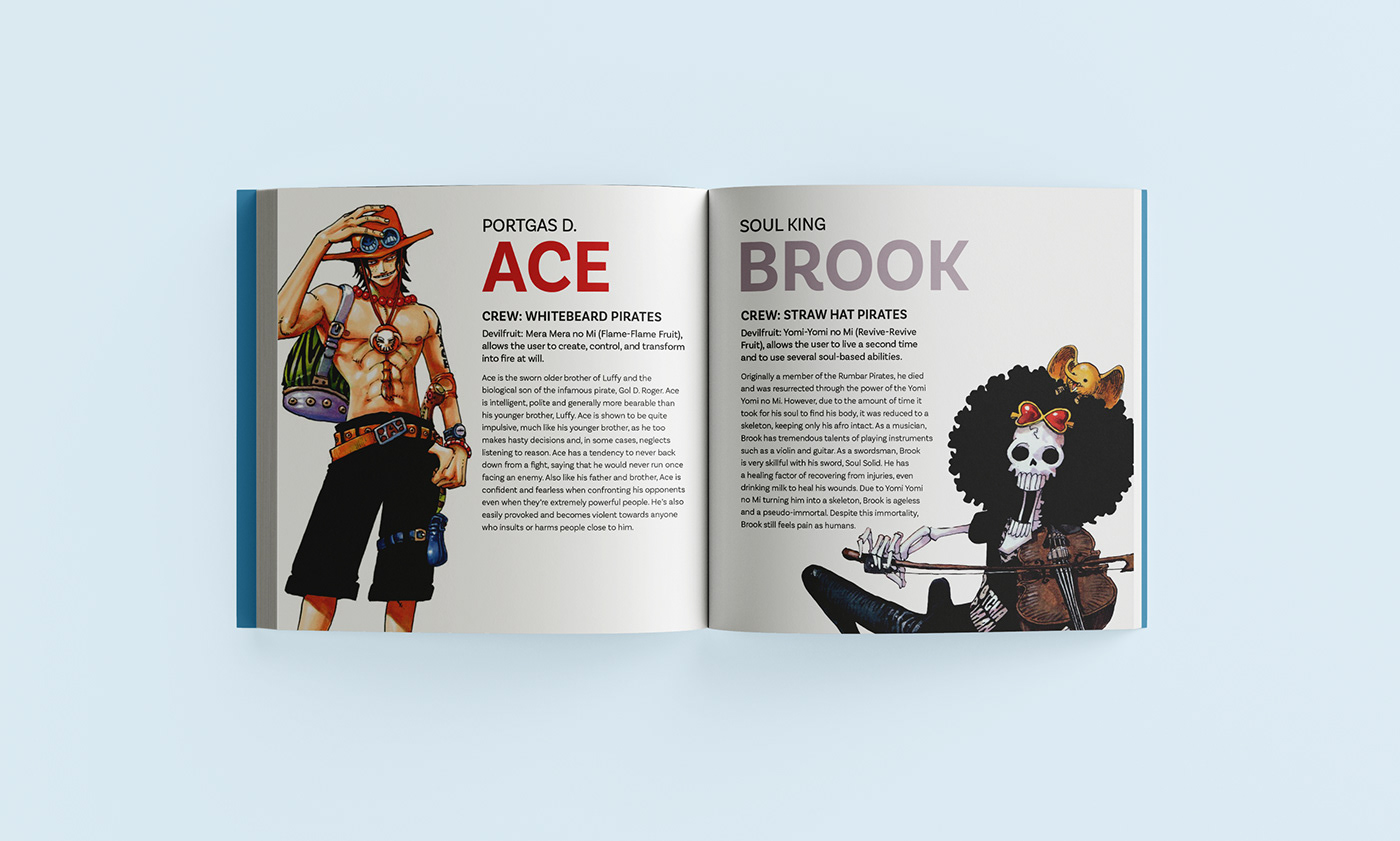 graphic design  anime one piece Book Layout adobe Adobe InDesign