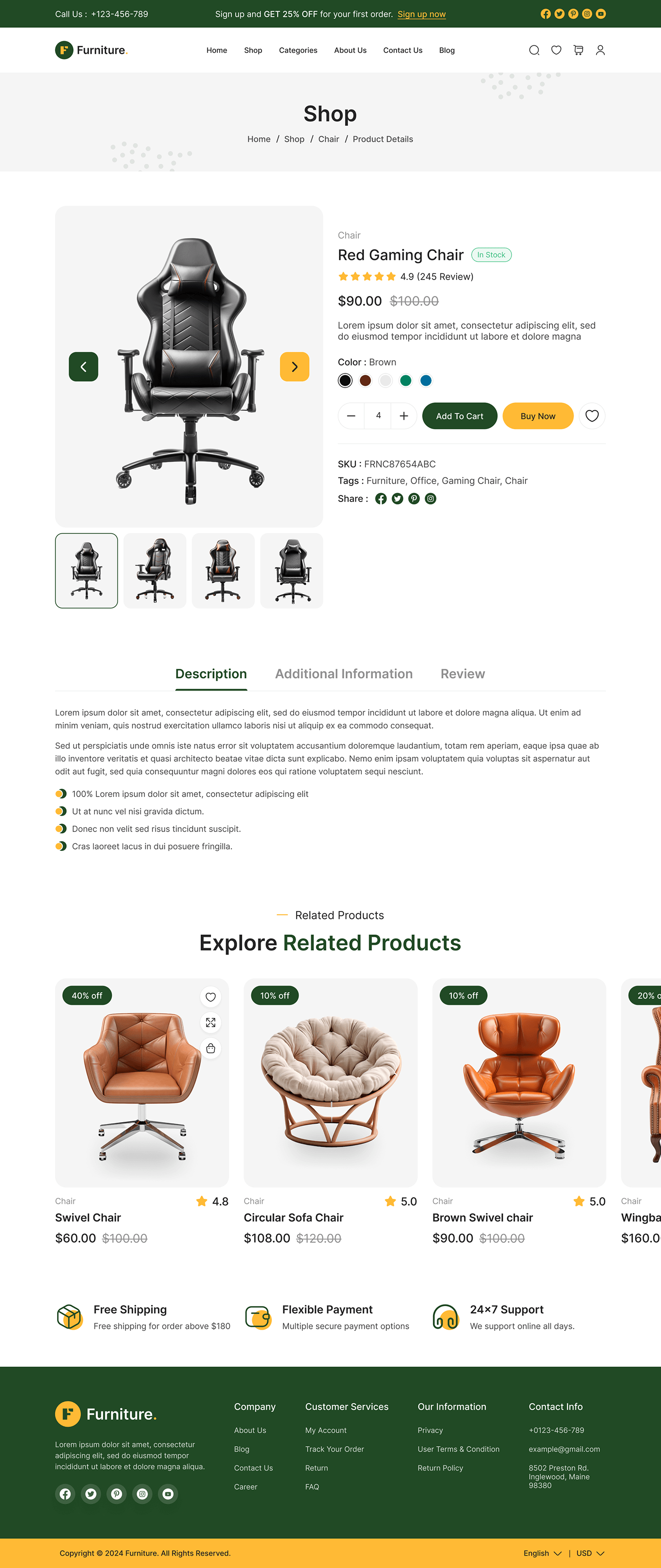 Furniture Store Website Figma Template