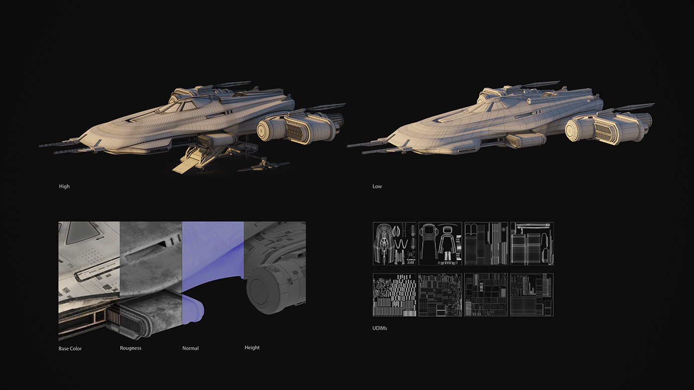 3D environment spaceship concept art modeling sci-fi hard surface CGI