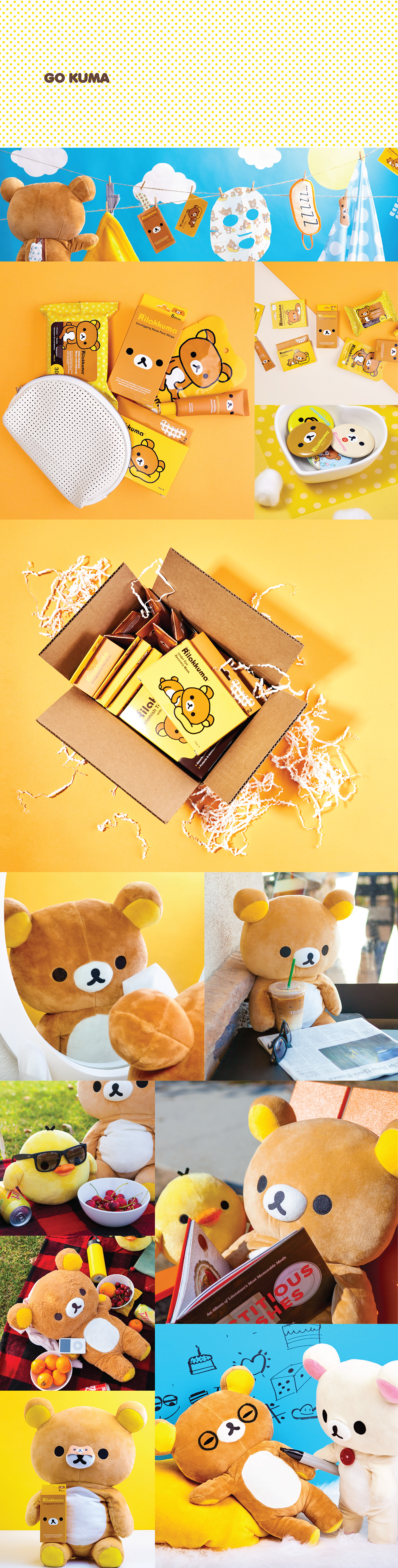 rilakkuma graphic design  Photography  Packaging japan usa skincare cosmetic products yellow