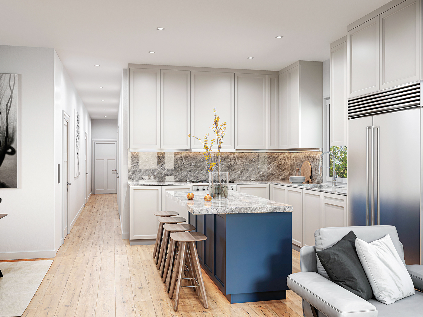 3D archviz CGI Interior interior design  kitchen living room marketing   real estate Render