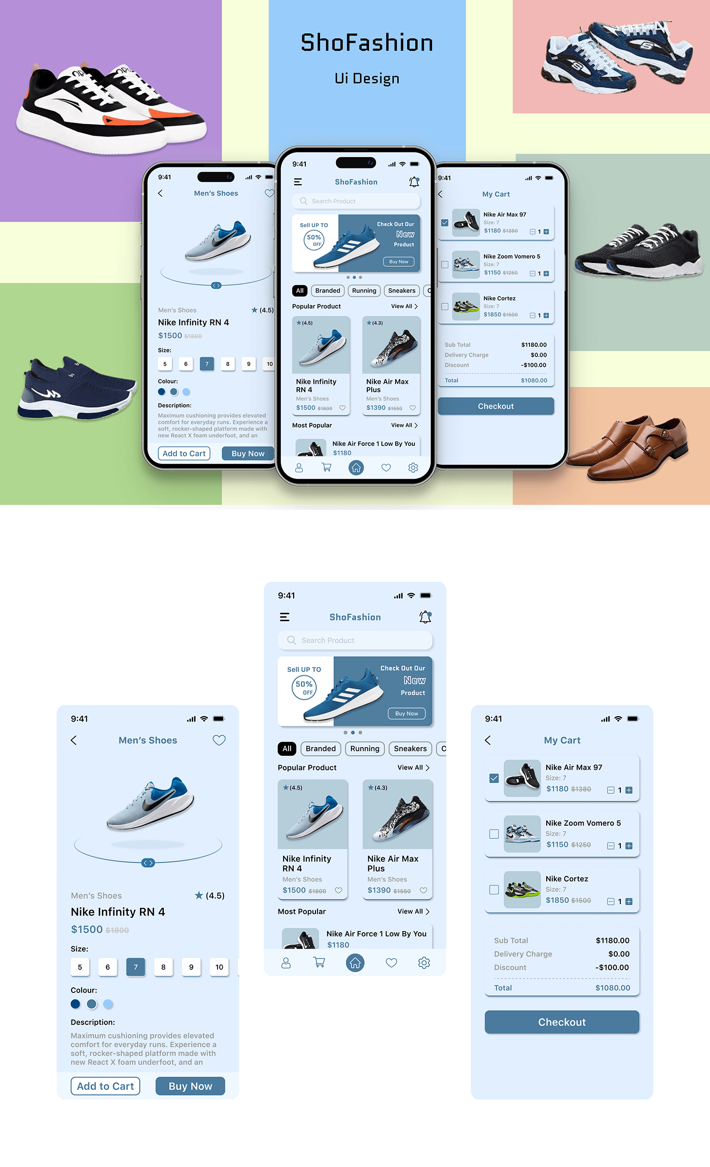 app design Shoes store shoes app ui design Figma Mobile app
