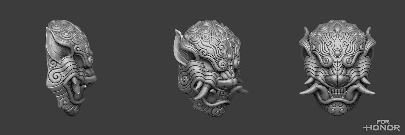 for honor ubisoft game 3D Zbrush monster mask Game Art skins Gaming