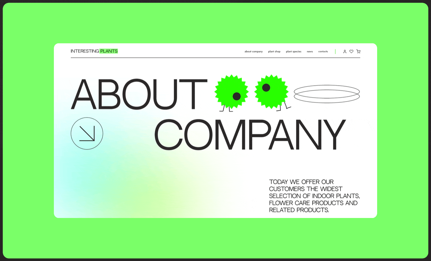 green plants shop ux/ui Webdesign animation  Ecommerce UI ux Web