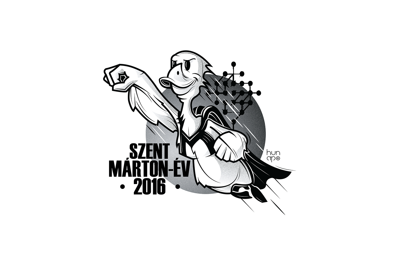 Goose saintmartin superheroes blackandwhite ILLUSTRATION  dawing t-shirt hunap hunapstudio
