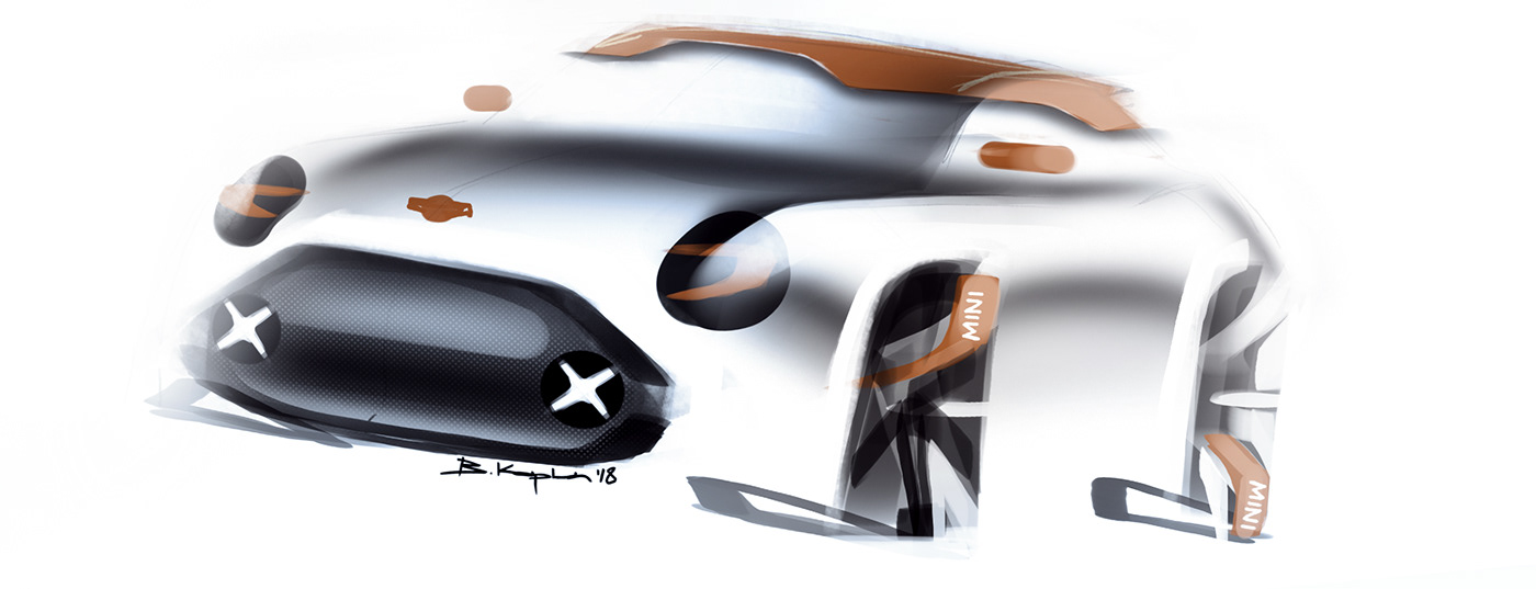 MINI cooper cardesign car minimal sketch designsketch ILLUSTRATION  product sketch