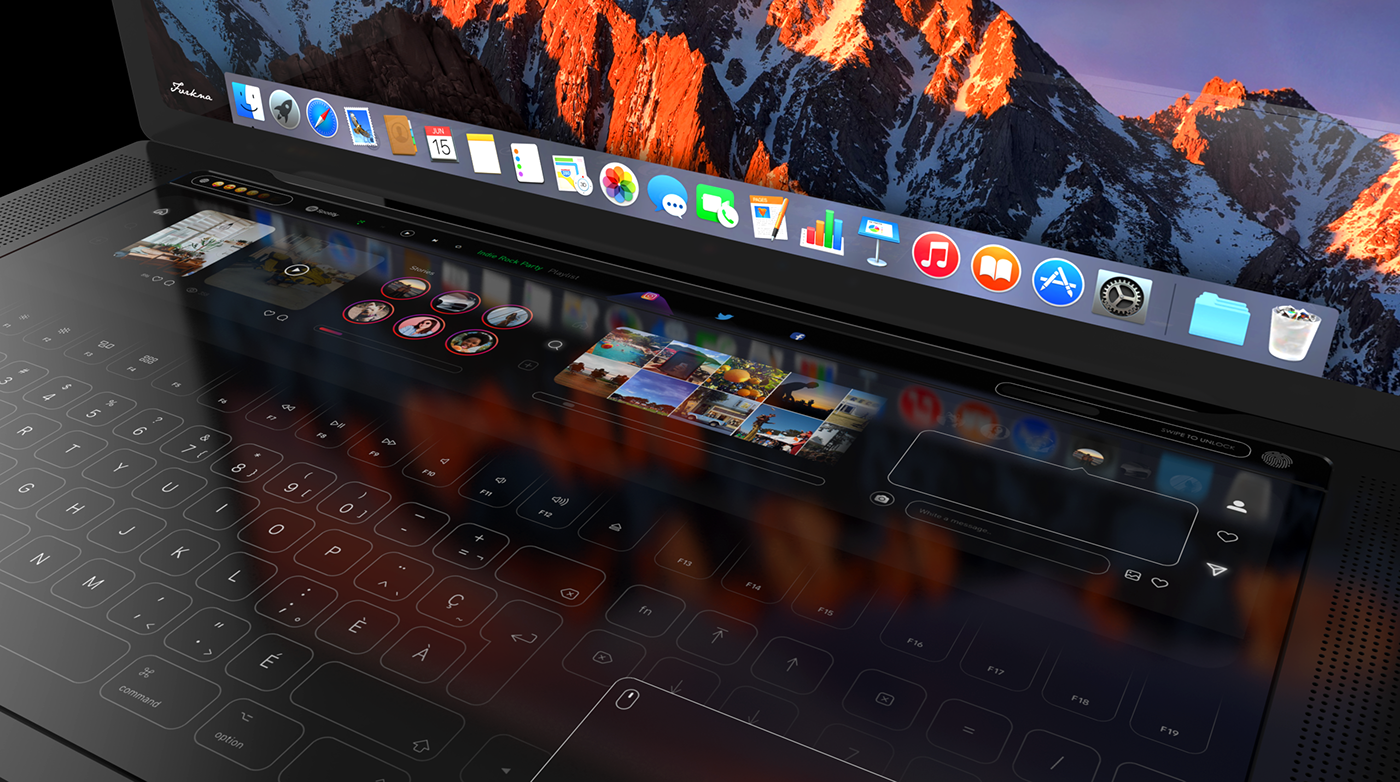 apple mac macbook pro touch keyboard apps on macbookpro concept