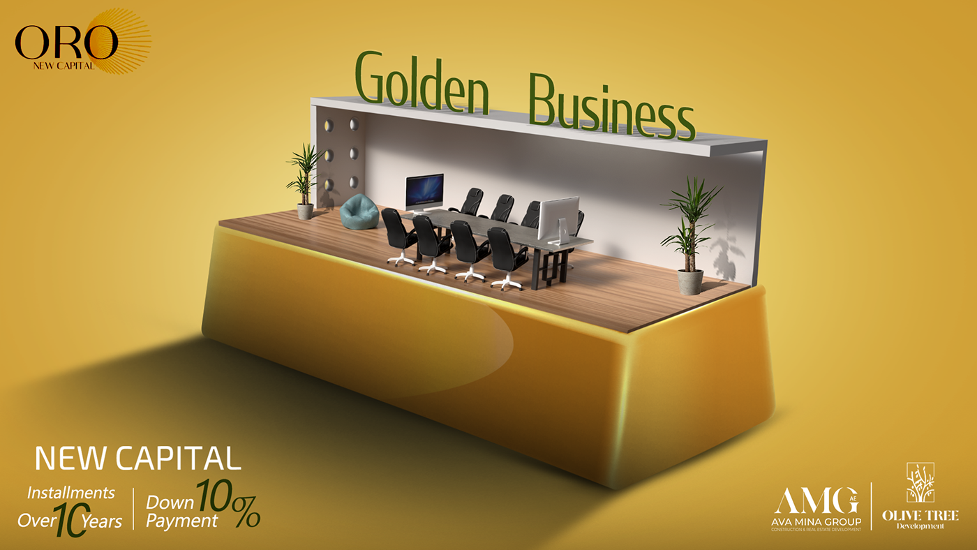 realstate 3D gold Advertising Campaign print social media banner ads campaign