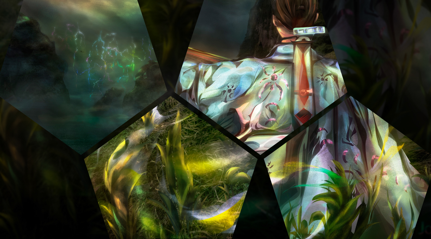 dragoonms surreal high priestess tarot magician Supernatural abstract Landscape Mystic iridescent