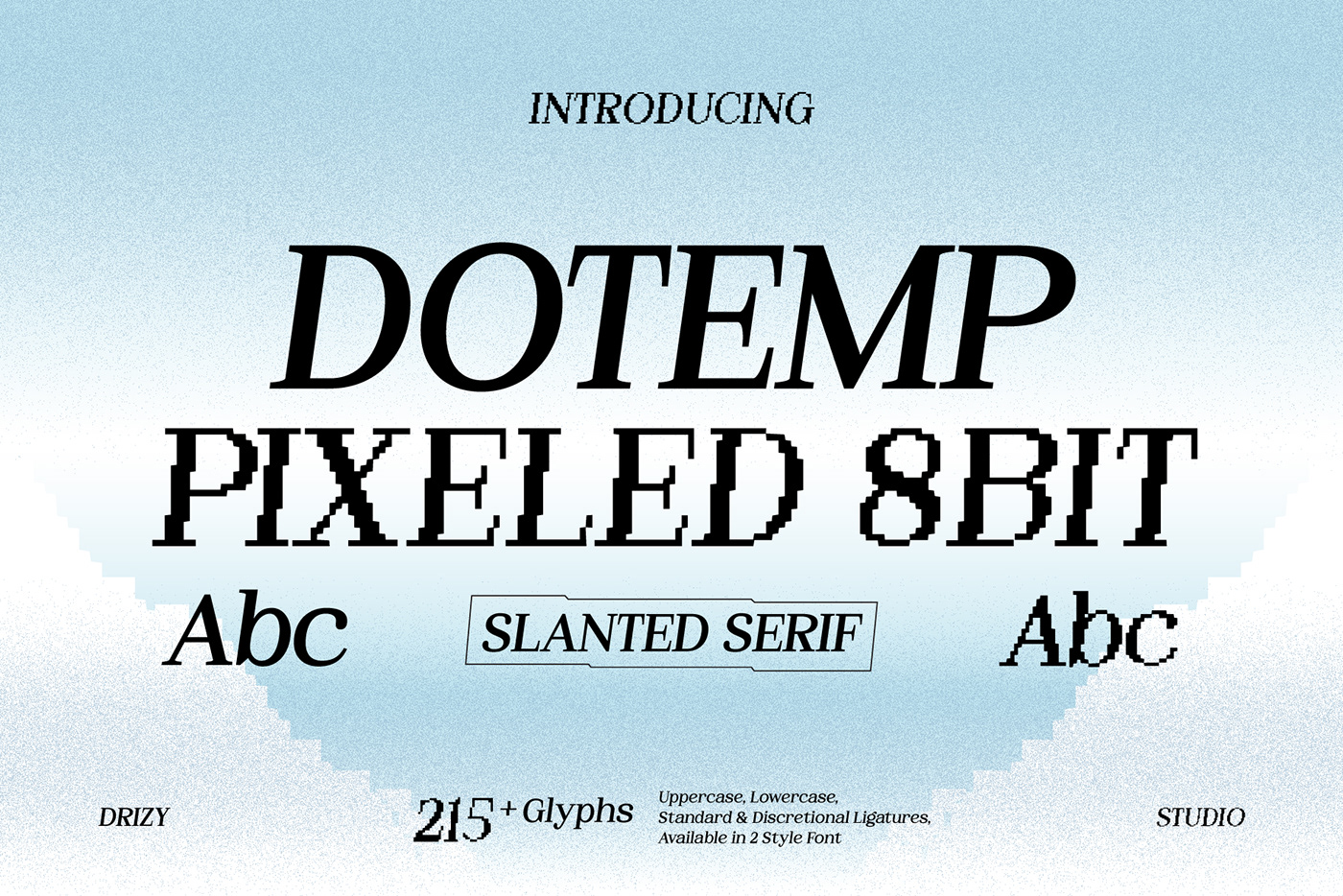 Dotemp – 8Bit Pixel Slanted Font