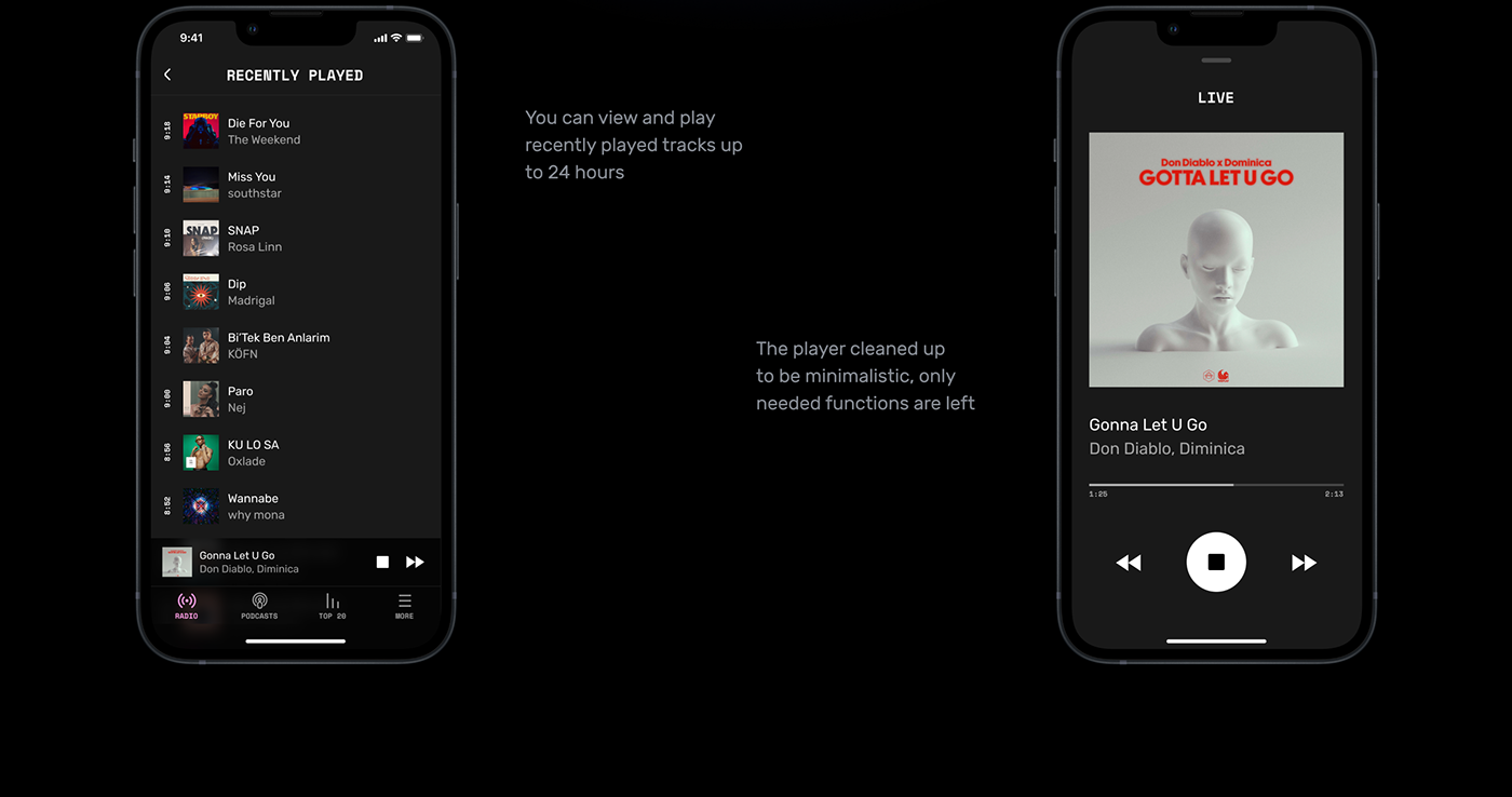 apple watch ios iOS App iphone live music on air player Radio UI/UX