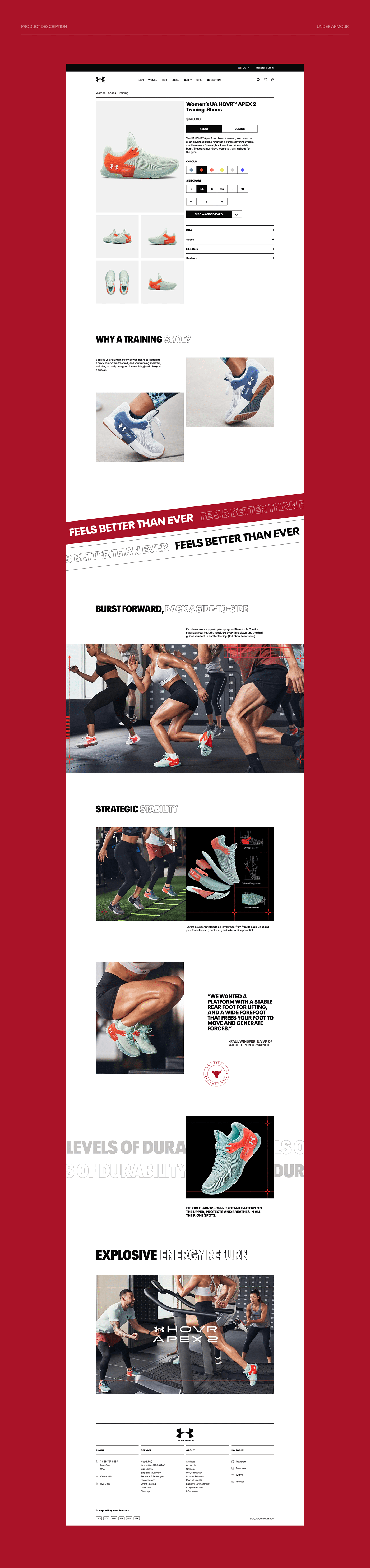 concept Ecommerce grid Minimalism redesign sport store Under Armour ux/ui Website