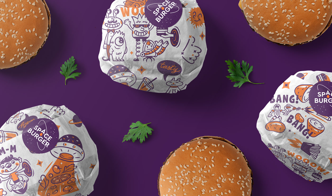 ILLUSTRATION  branding  characters cafe takeaway burger Food  delivery