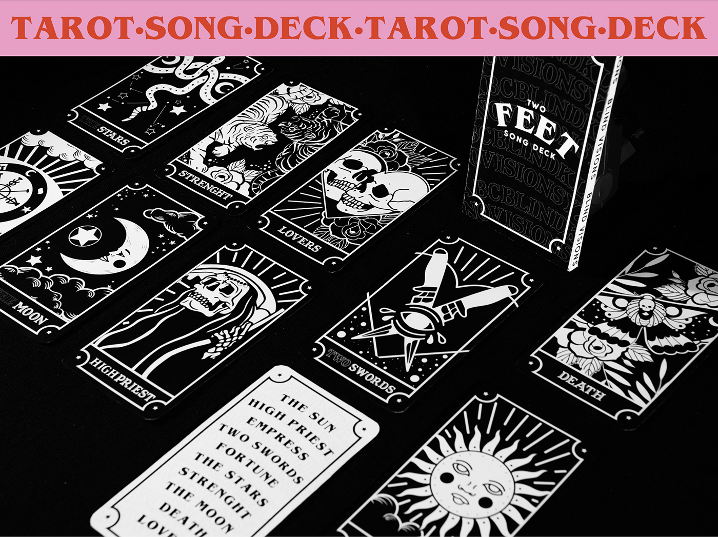 Album box card deck design graphic design  ILLUSTRATION  Magic   music tarot