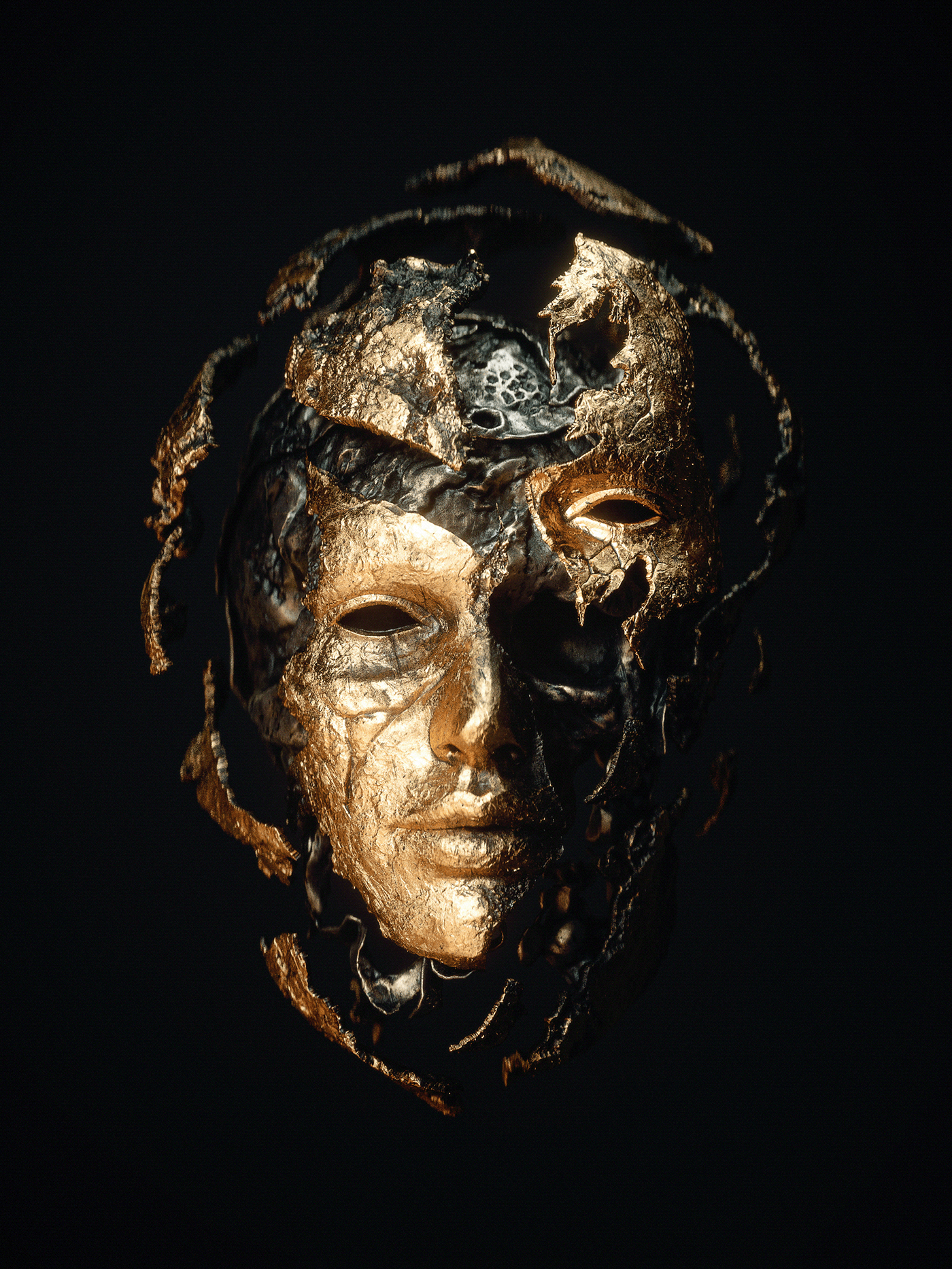 billelis sculpture bronze Zbrush greek statue mask death skull