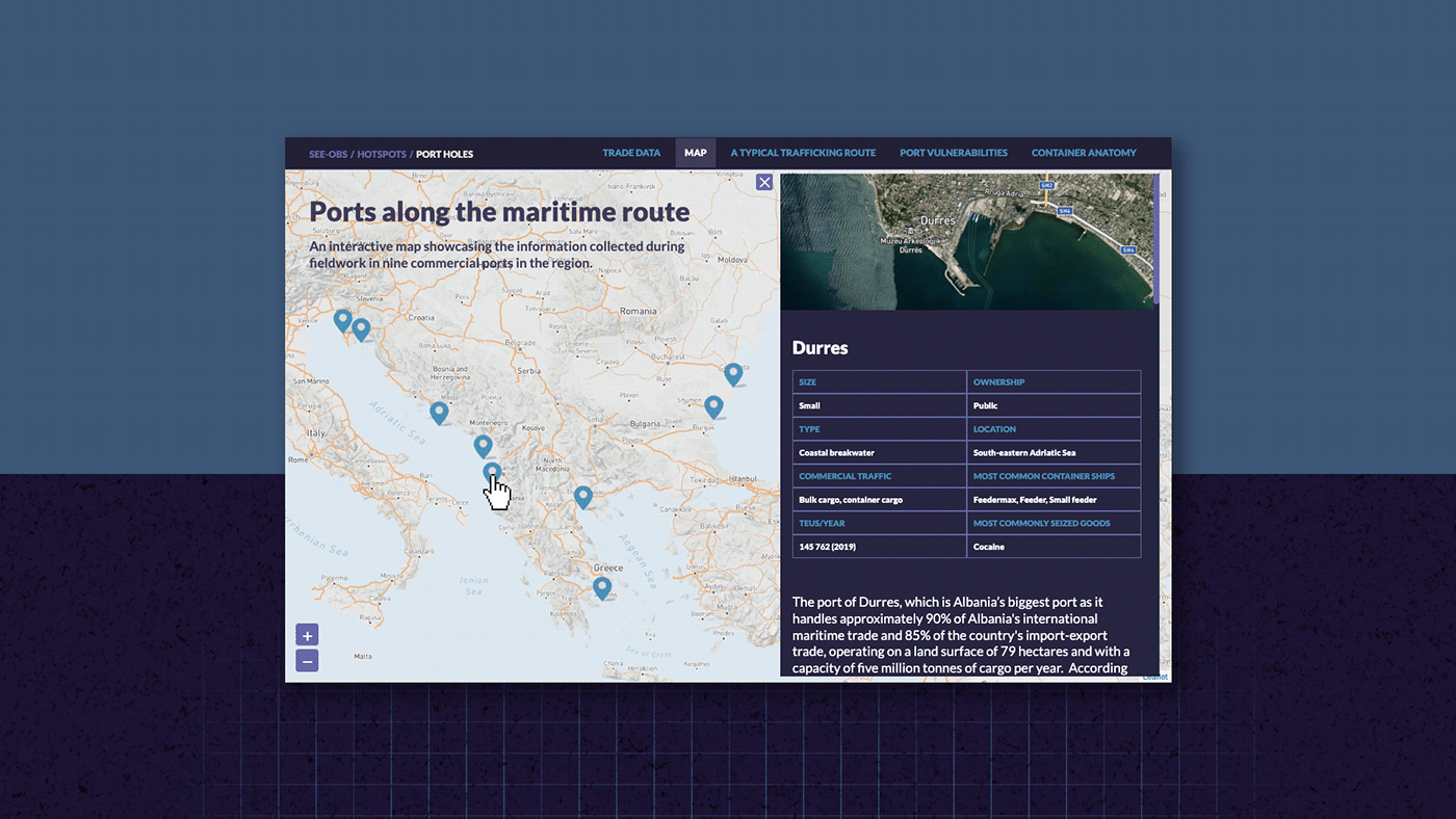 port ship dataviz customs balkans container Data visualization ilustration maritime routes