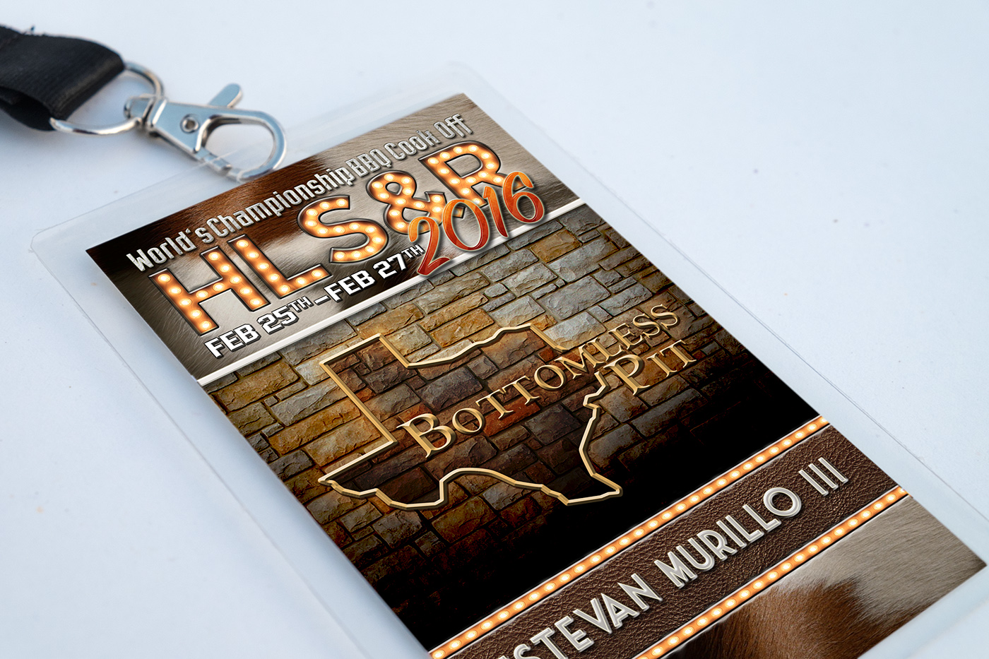 Rodeo Houston houston rodeo BBQ Badge design cowhide Bottomless Pit Cookers cook off texas