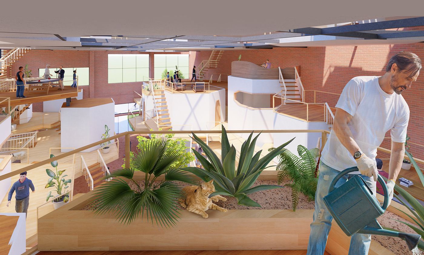architecture Cohousing design house Interior interiordesign rendering