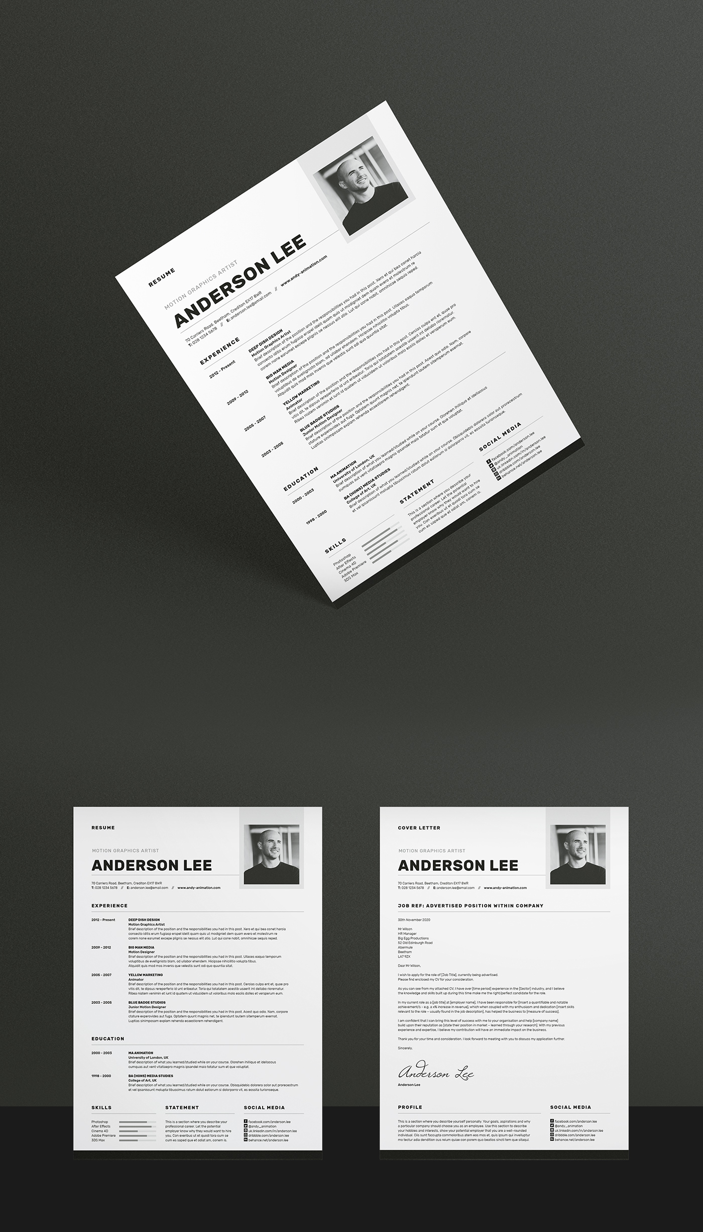 Resume resume template InDesign microsoft word photoshop CV CV template creative market