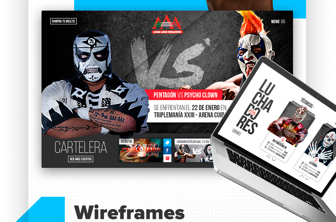 lucha libre Wrestling mexico Web fight mascara AAA Website