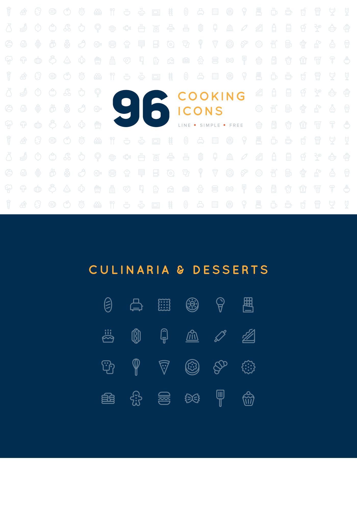 icons cooking Culinary free download Food  set bakery drinks fruits