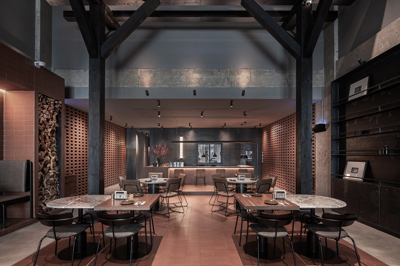 architecture cafe Interior interior design  modern restaurant visualization umky бар