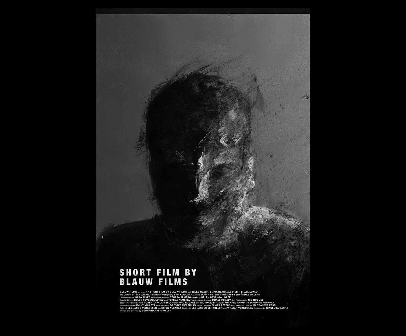 poster graphic design  face Layout typography   paint b&w horror portrait Movies
