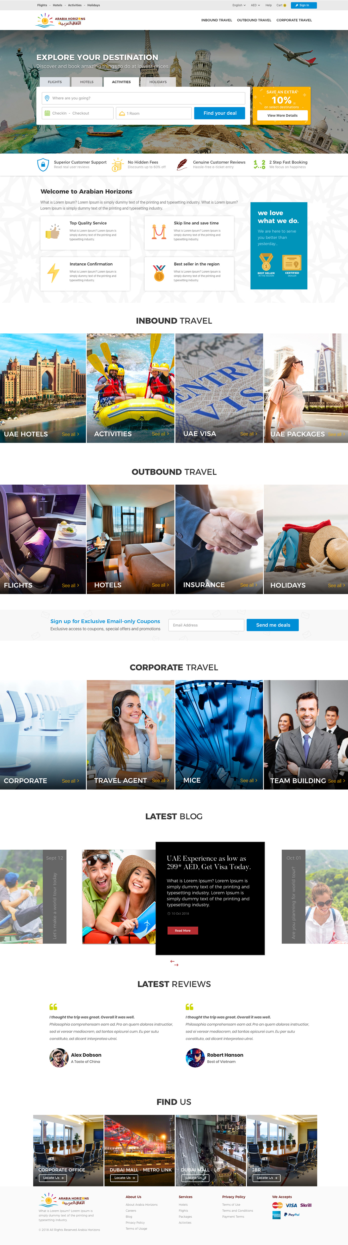 Travel tourism UAE dubai Website Design concept design Travel Website tourism website Travelling