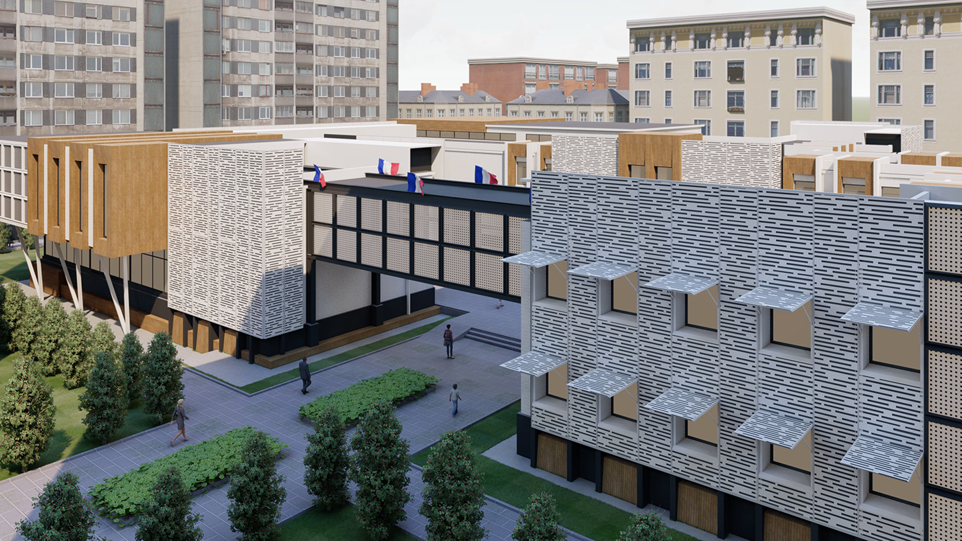 architecture school design Render lumion Autodesk france 3D 3D Visualization exterior